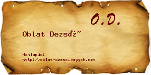 Oblat Dezső névjegykártya
